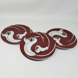 Fitz and Floyd Red Calla Lily salad plates
